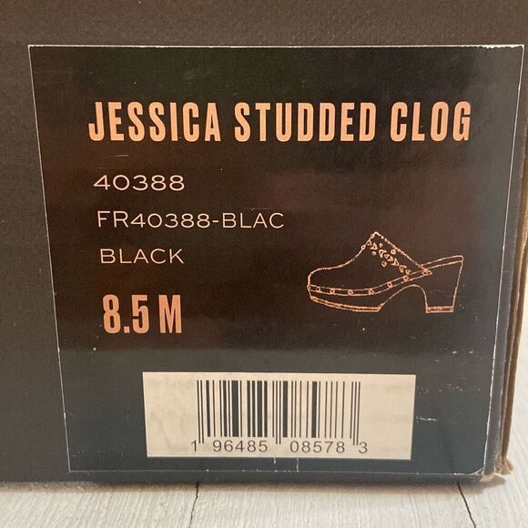 New in Box Frye Jessica Studded Clog Mule Black Women Size 8.5 M *Beautiful* - Picture 12 of 12